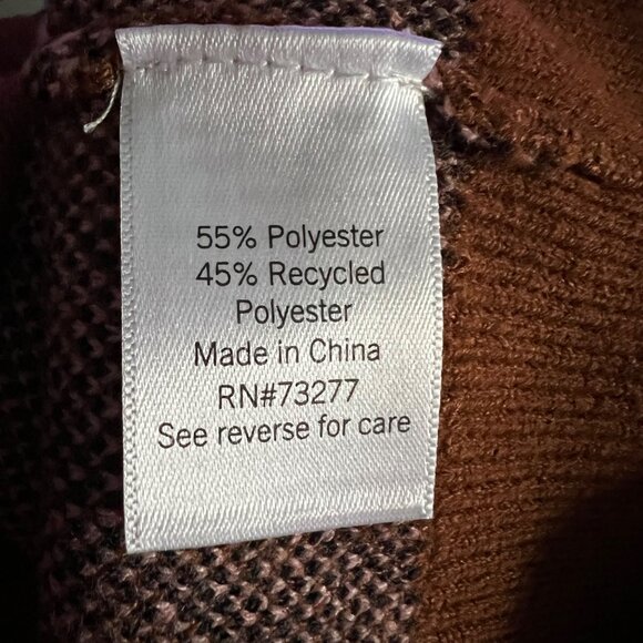 Nine West Quarter Zip Sweater S Brown Caramel Chevron Patterned Pink Black NWT - Picture 5 of 6